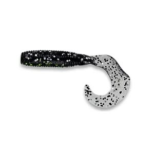 YAMAMOTO 4 Single Tail Grub Smoke W / Black & Silver Flake