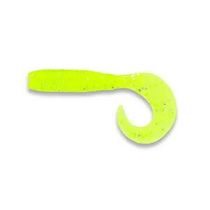 YAMAMOTO 4 Single Tail Grub Chartreuse W / Large Silver Fla