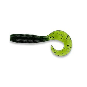 YAMAMOTO 4 Single Tail Grub Watermelon W / Large Black Flak