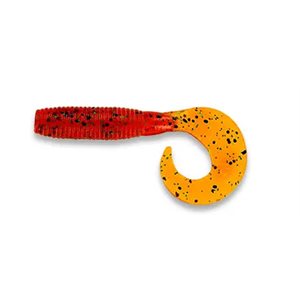 YAMAMOTO 4 Single Tail Grub Pumpkin W / Black & Green Flake