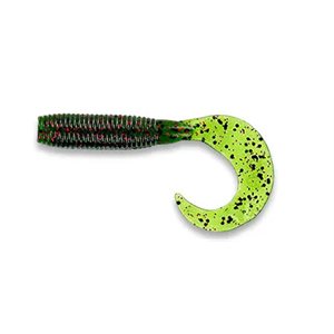 YAMAMOTO 4 Single Tail Grub Watermelon W / Black & Red Flak