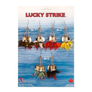 LUCKY STRIKE Spinner Whit Fly Single-36Pc Display Card Nickel